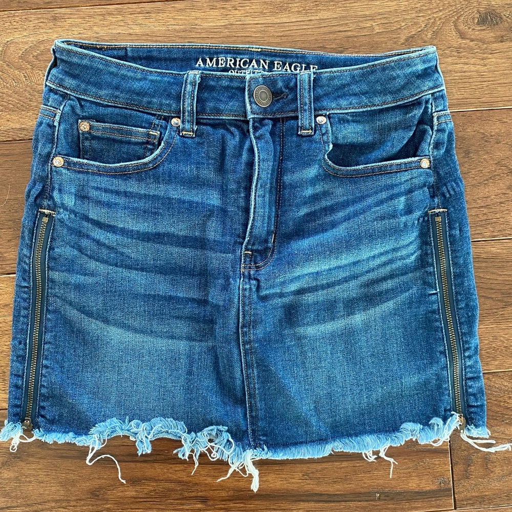 American eagle denim mini skirt